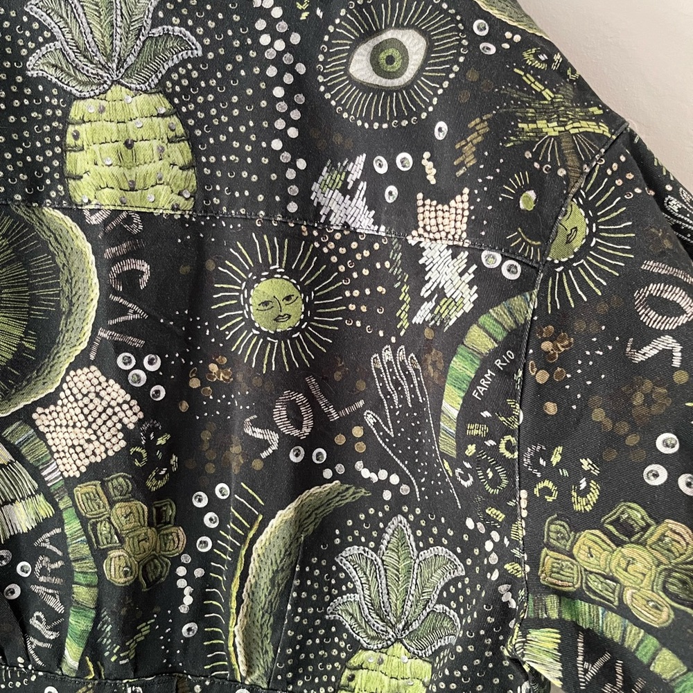 FARM Rio Black & Green Printed Long-Sleeve Jumpsuit - Picture 9 of 10